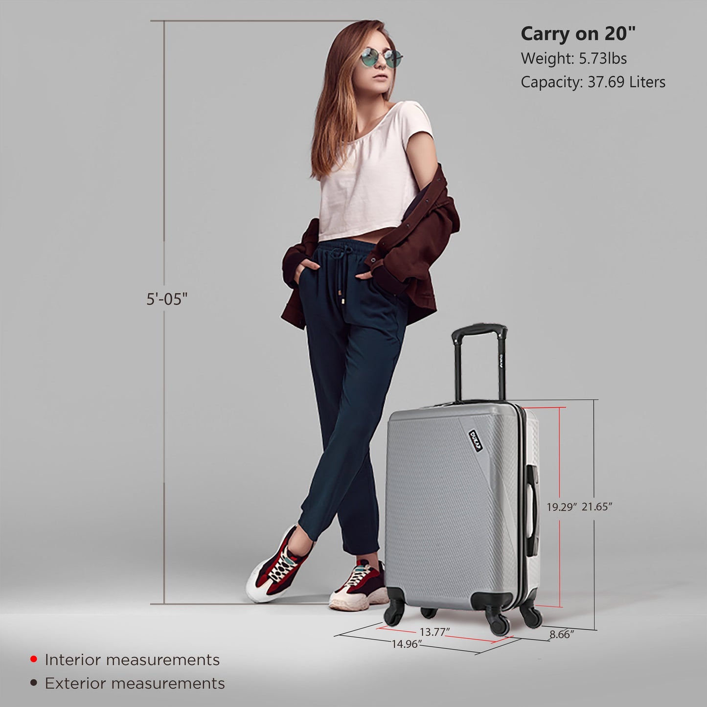 DISCOVERY Hardside Spinner 20-Inch Carry-On Luggage