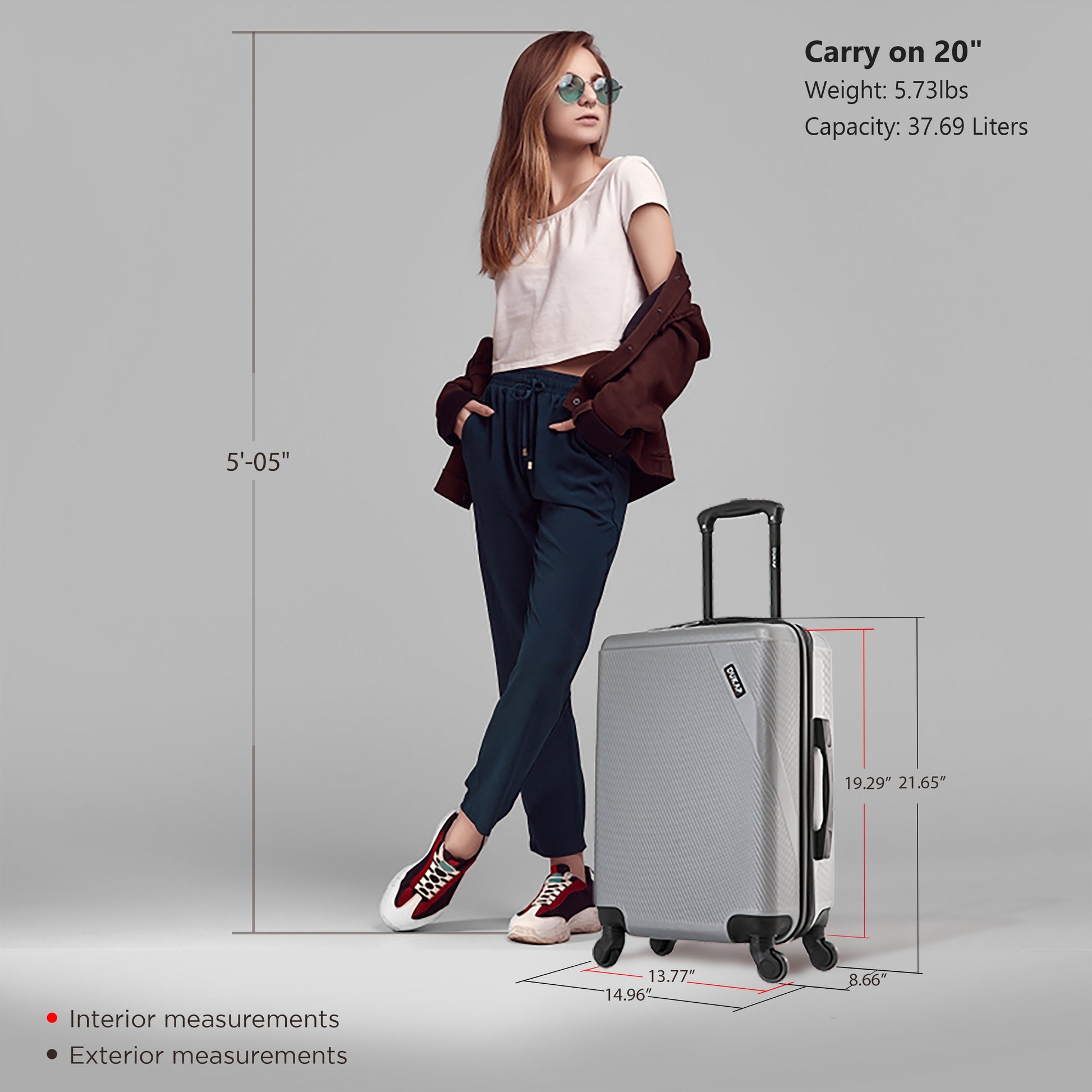 DISCOVERY Hardside Spinner 20-Inch Carry-On Luggage