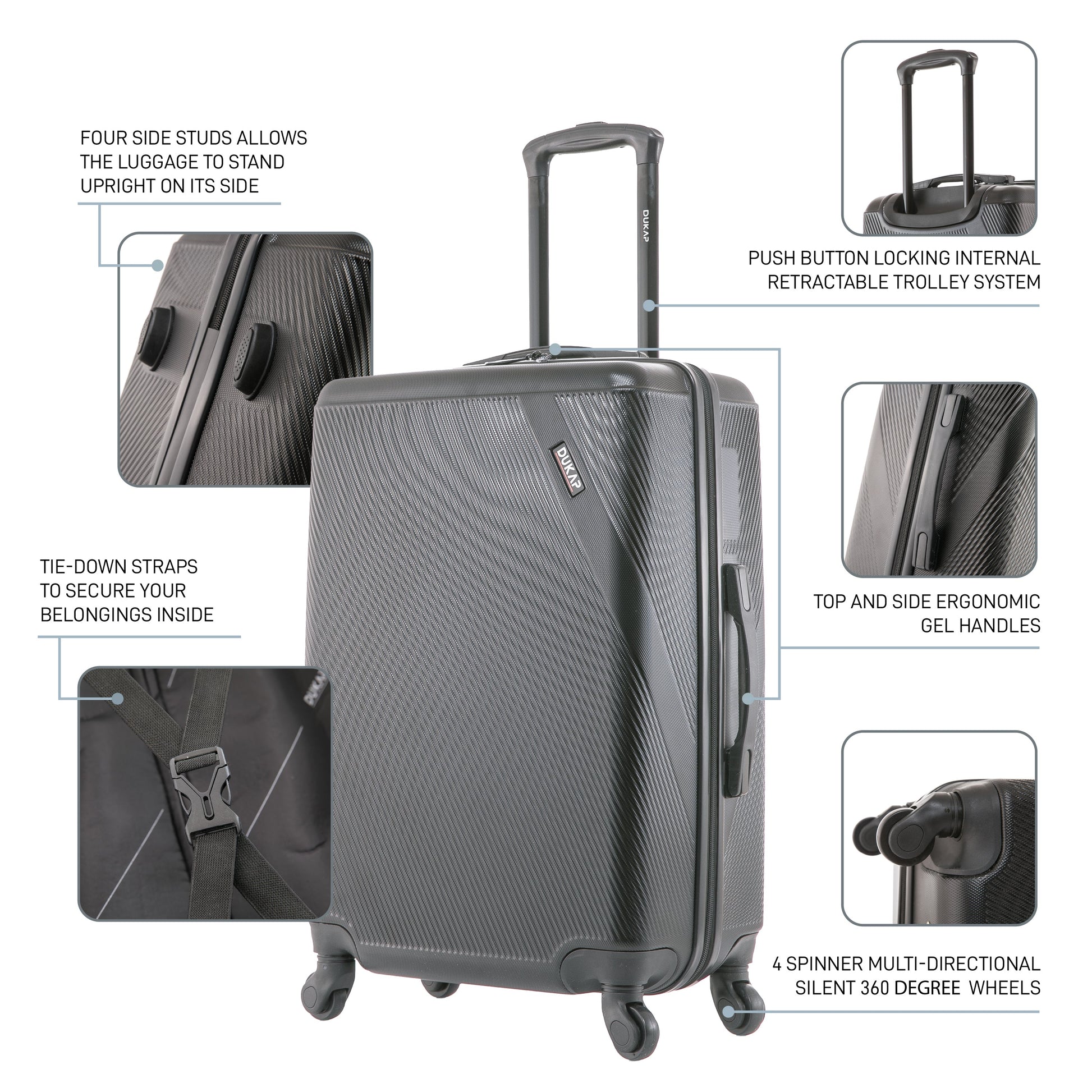 DISCOVERY Hardside Spinner 3 Piece Luggage Set  20/28/32 Inches