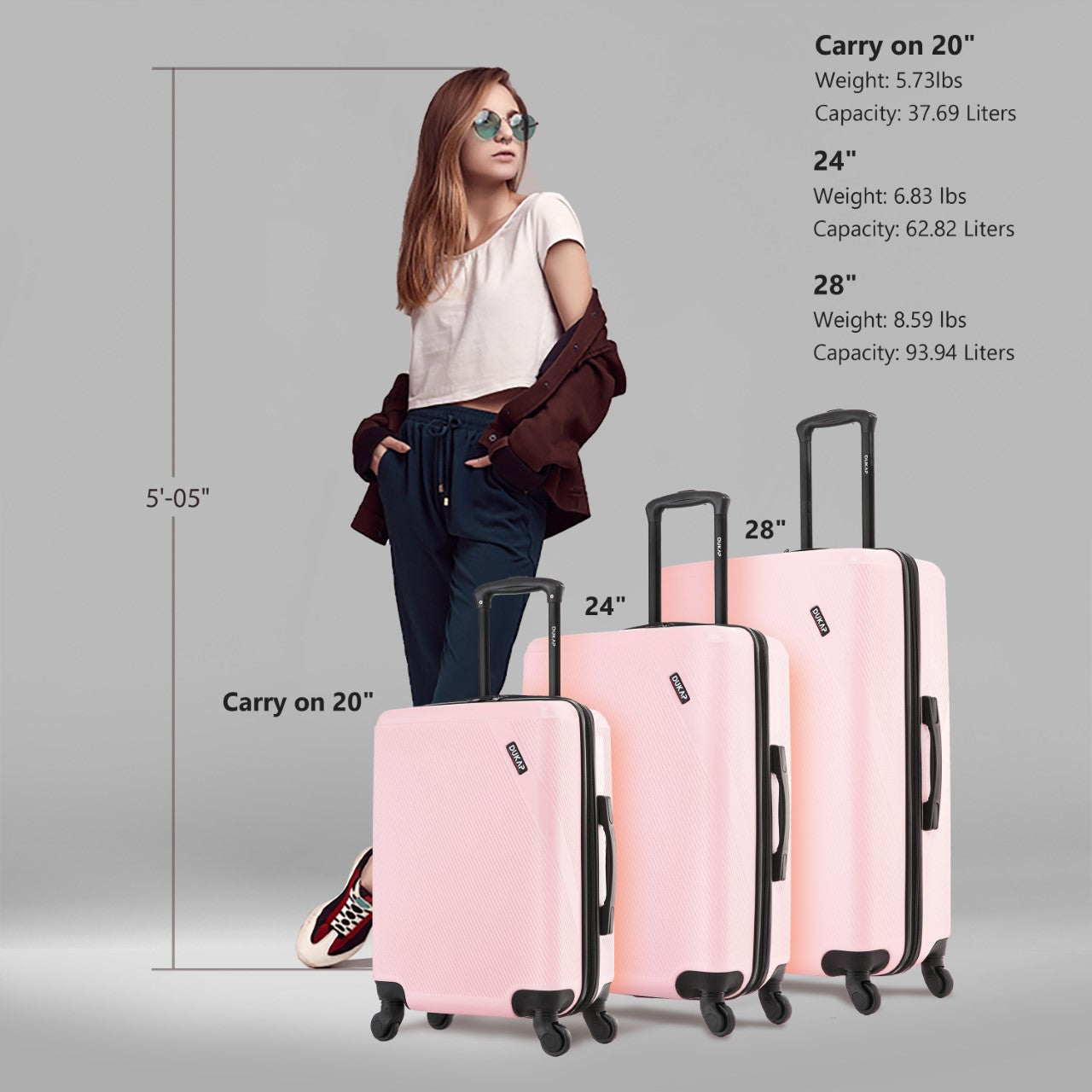 DISCOVERY Hardside Spinner 3 Piece Luggage Set  20/28/32 Inches