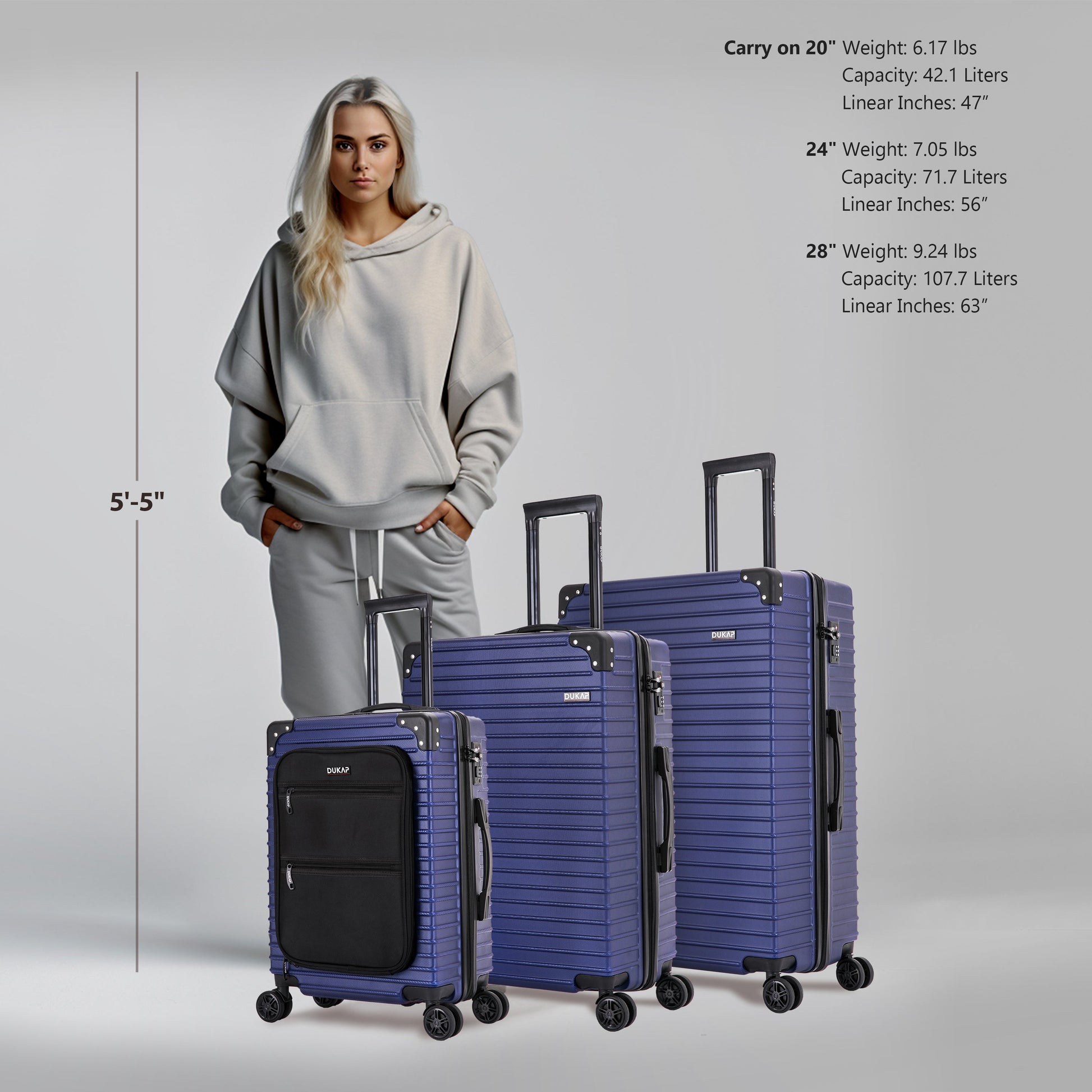 TOUR  Hardside Spinner 3 Piece Luggage Set 20/28/32 Inches