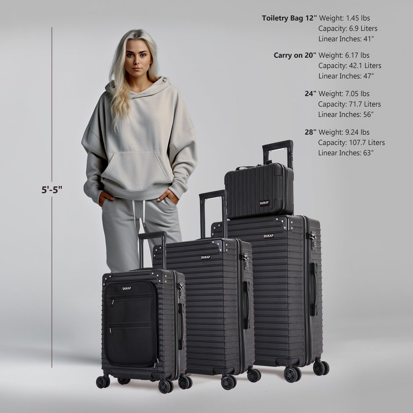 TOUR  Hardside Spinner 4 Piece Luggage Set  12/20/28/32 Inches