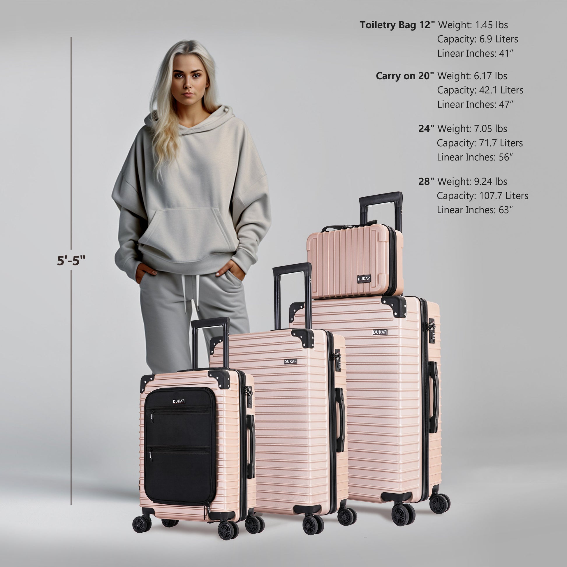 TOUR  Hardside Spinner 4 Piece Luggage Set  12/20/28/32 Inches