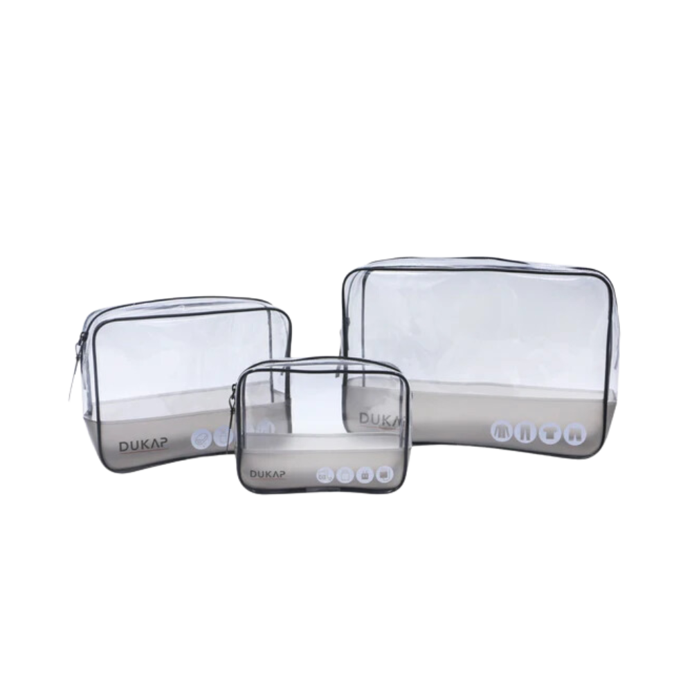 Clear Waterproof Packing Cubes - 3 Piece Set