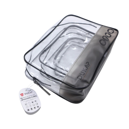 Clear Waterproof Packing Cubes - 3 Piece Set