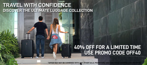 Travel with confidence, discover the ultimate luggage collection, 40% off for a limited time use promo code off40