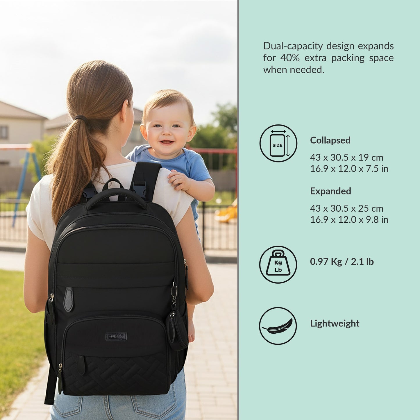 BABY-Pro Expandable Diaper Backpack
