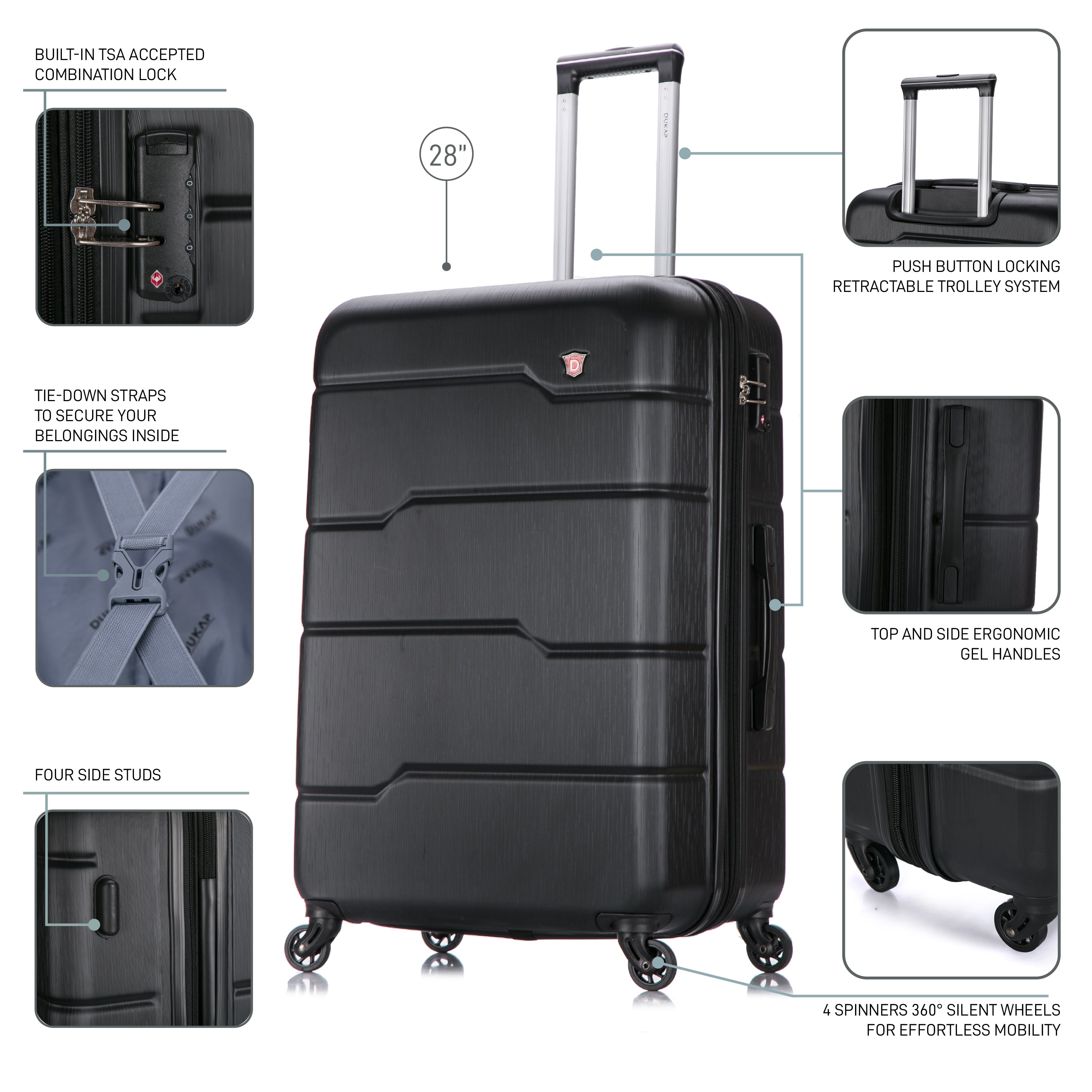 RODEZ 3pc Hardside Luggage Set 20/28/32