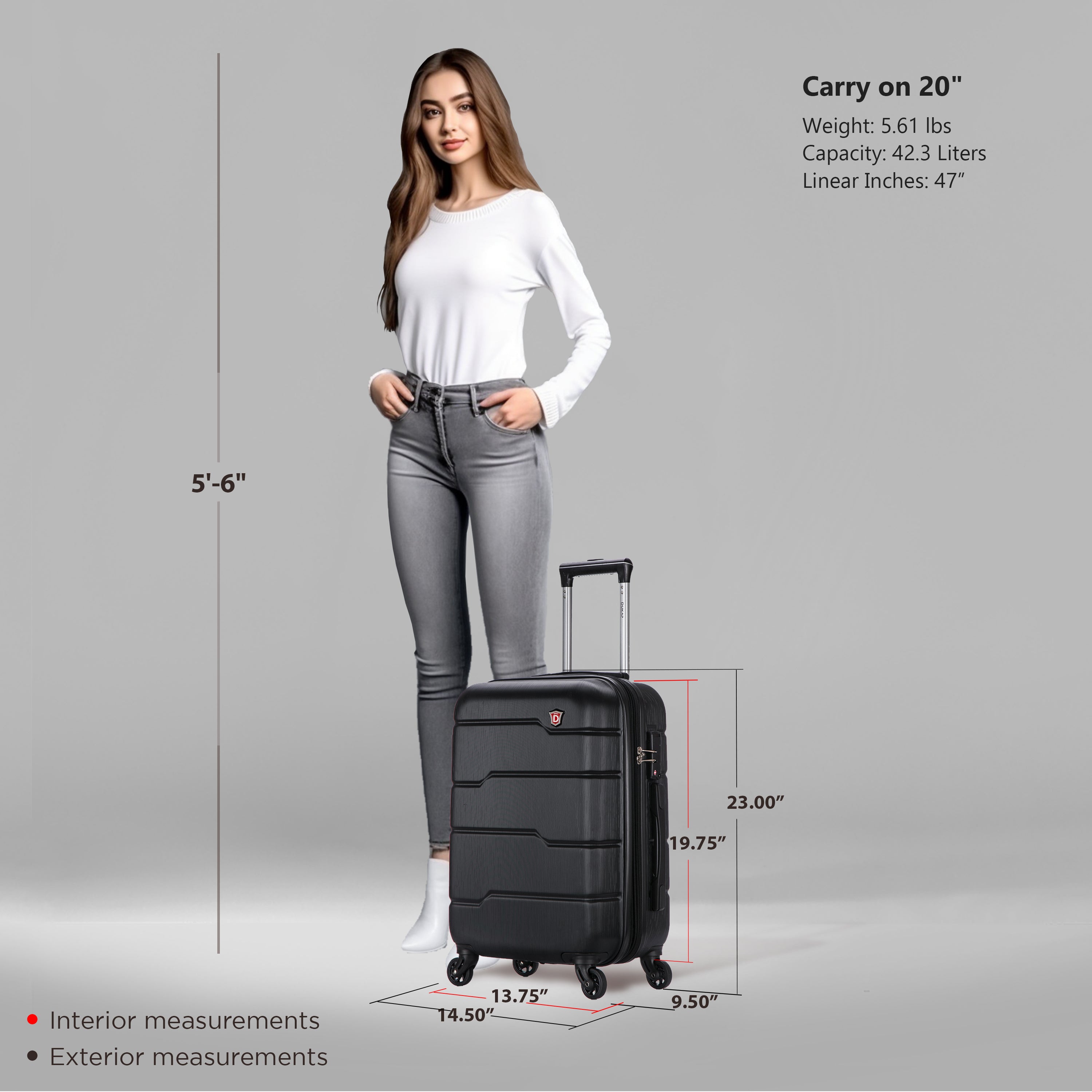 RODEZ Hardside Spinner Carry-On 20-Inch Carry-On Luggage – Dukap