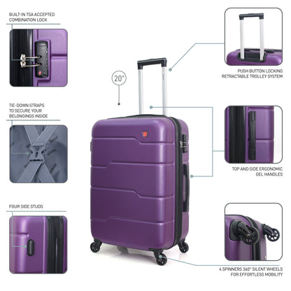 Dukap RODEZ Hardside Spinner 20-Inch Carry-On Luggage