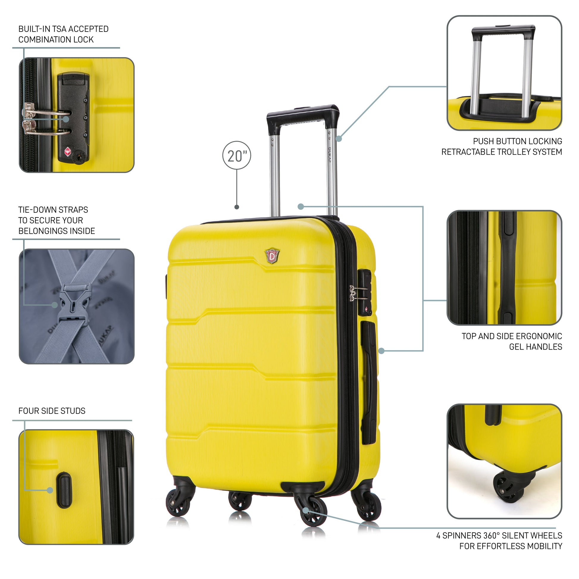 Dukap RODEZ Hardside Spinner 20-Inch Carry-On Luggage