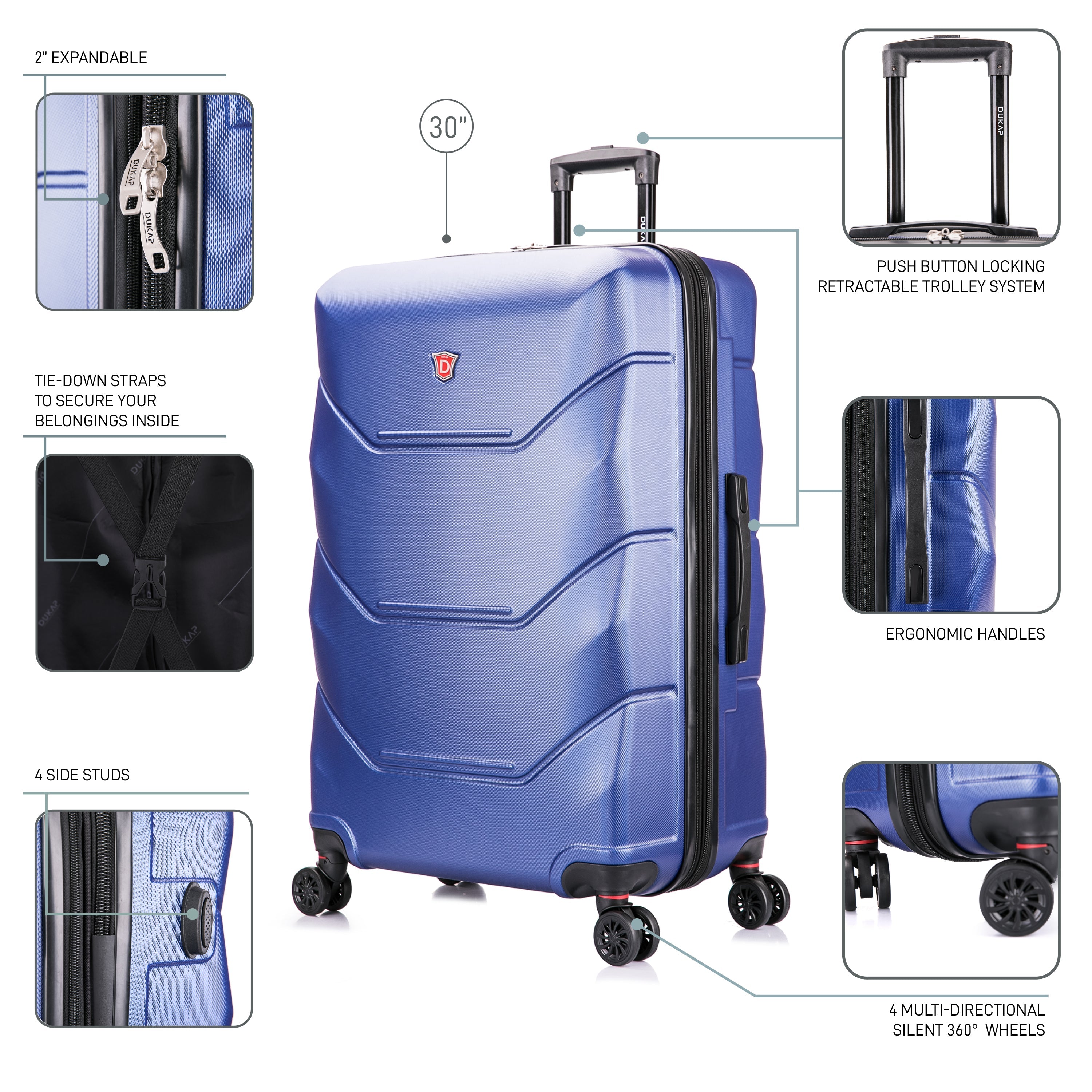 ZONIX Lightweight Hardside Spinner 30-Inch Large Luggage – Dukap