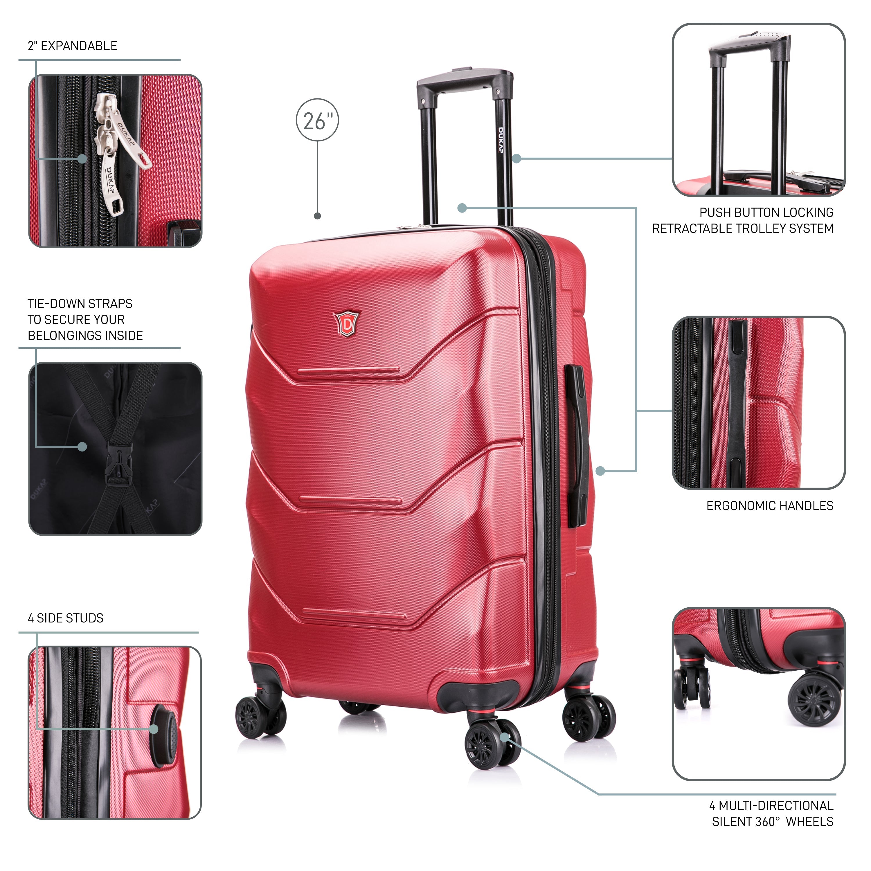 26 inch hard shell luggage online