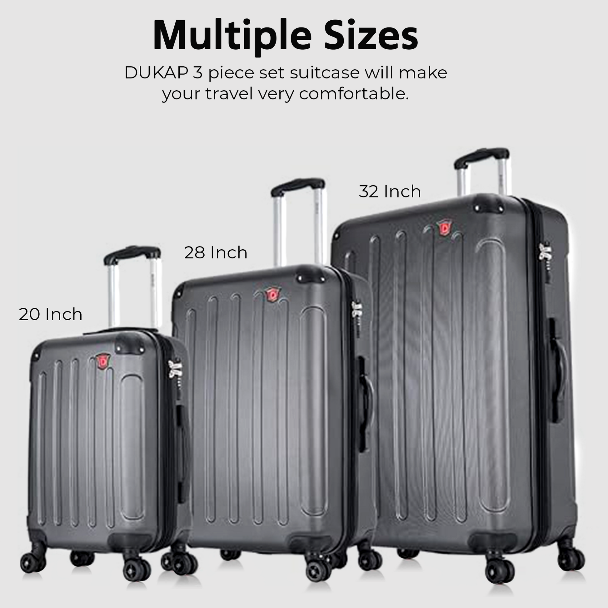 Luggage Set 32 Inch Bag INTELY Smart Luggage Set: 20''/28''/32'' With