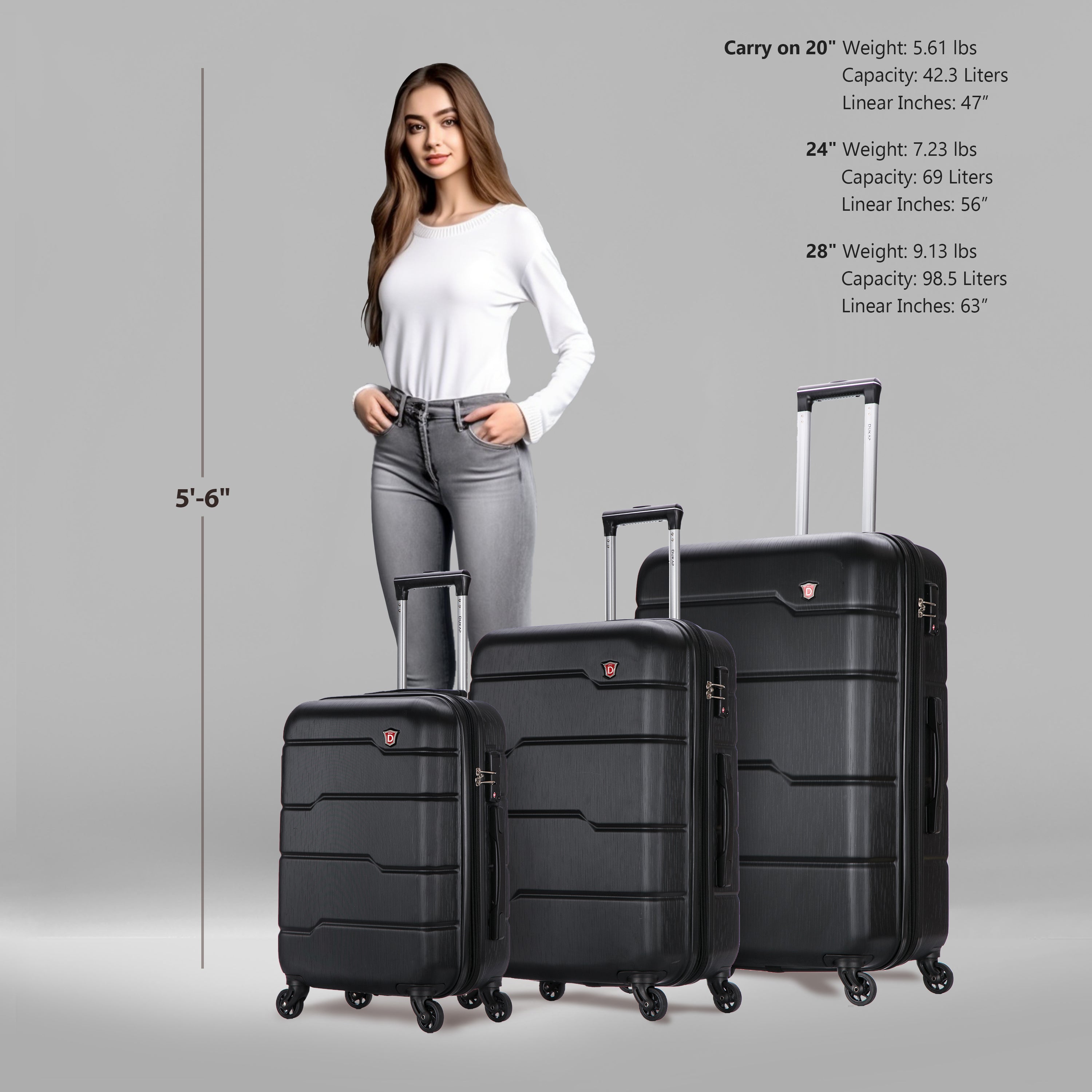 RODEZ 3pc Hardside Luggage Set 20/28/32