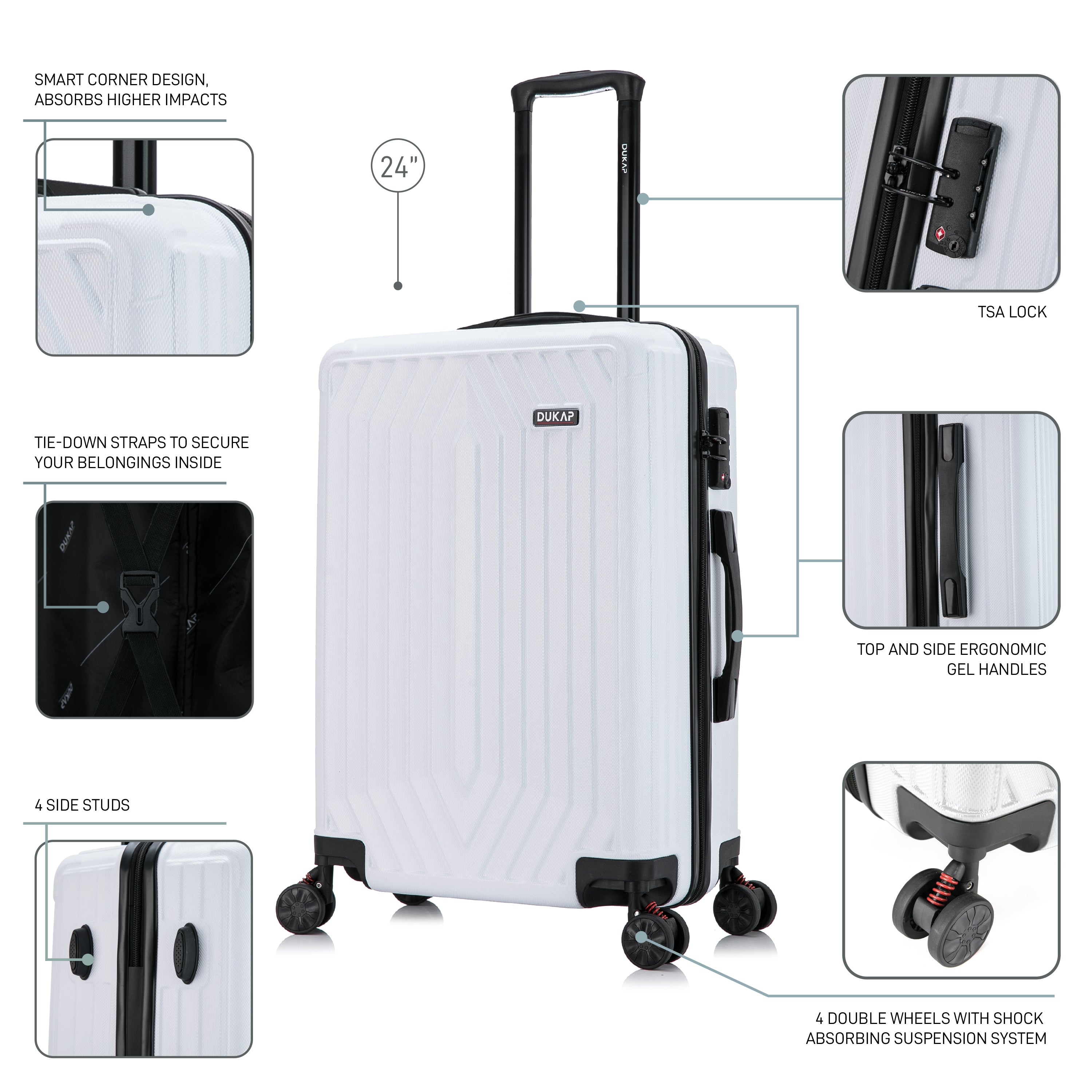 STRATOS Hardside Spinner 24-Inch Medium Luggage – Dukap