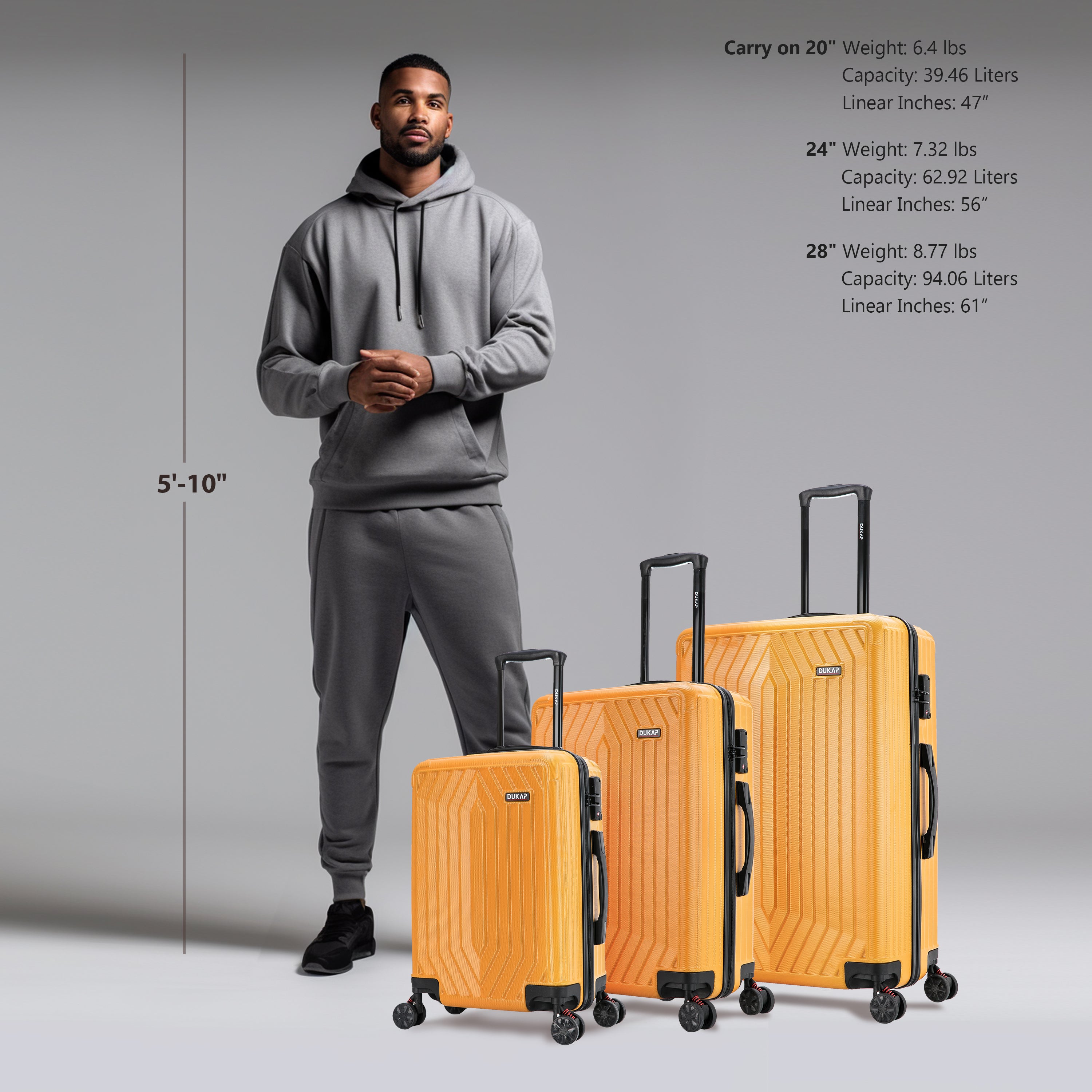 STRATOS Hardside Spinner 3Pc Luggage Set 20/28/32 – Dukap