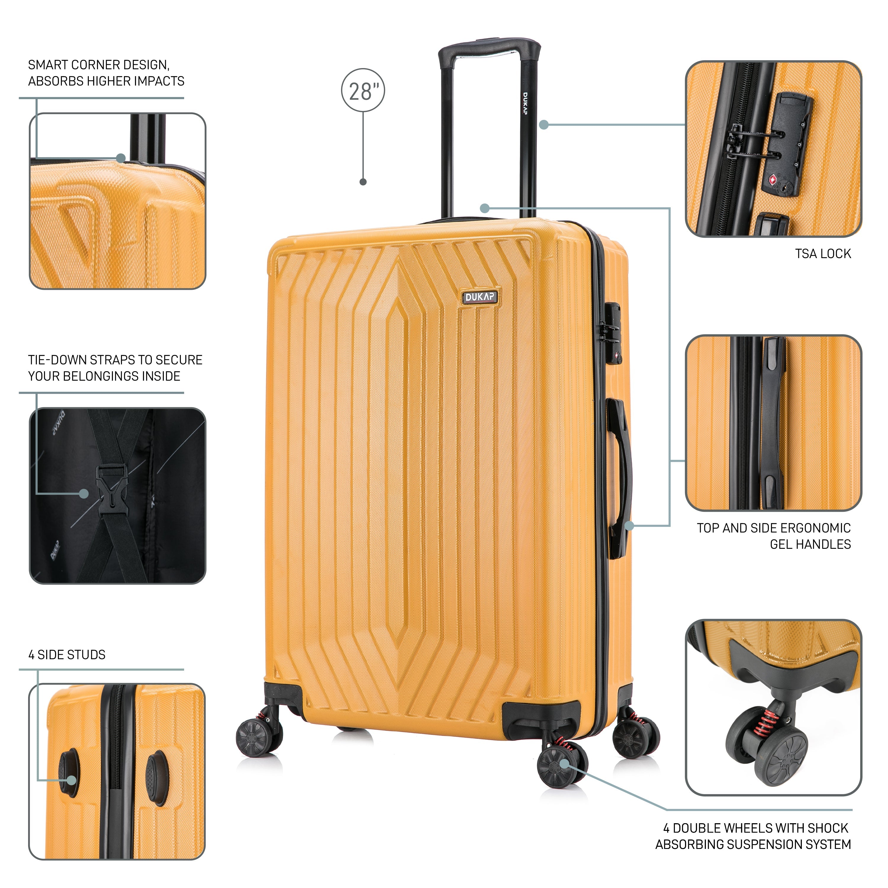 STRATOS Hardside Spinner 3Pc Luggage Set 20/28/32 – Dukap