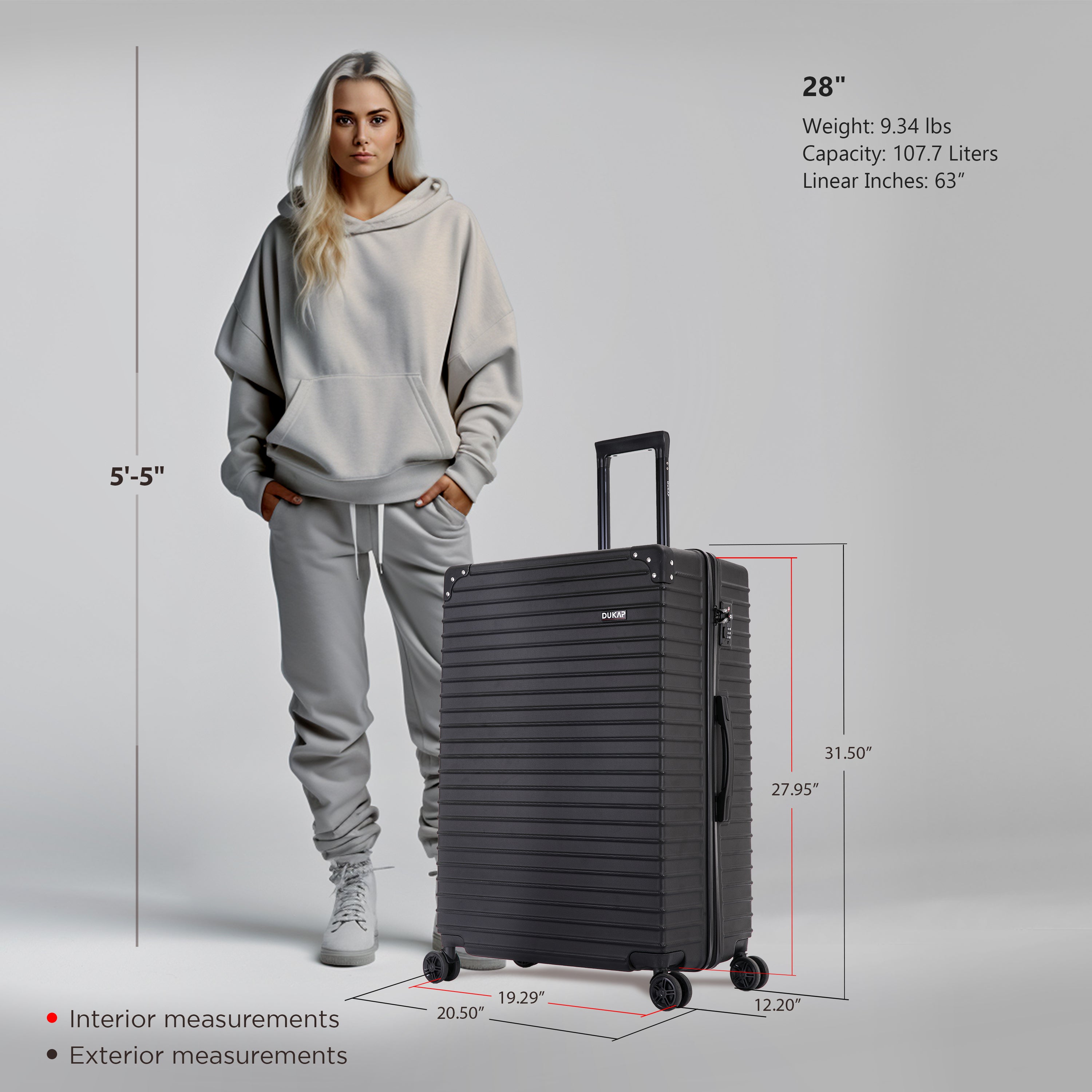 28 fashion inch upright luggage