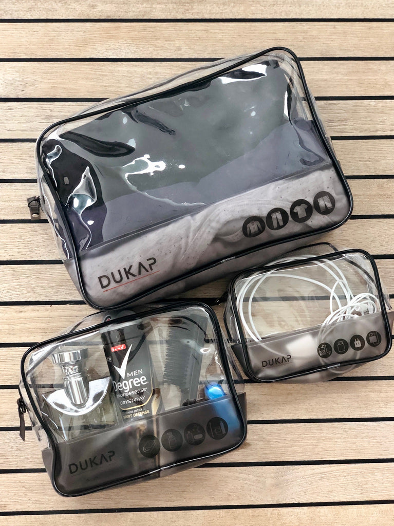 Clear Waterproof Durable Packing Cubes 3 Piece Set Dukap