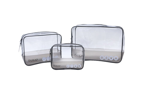 Dukap Clear Waterproof Durable Packing Cubes - 3 Piece Set